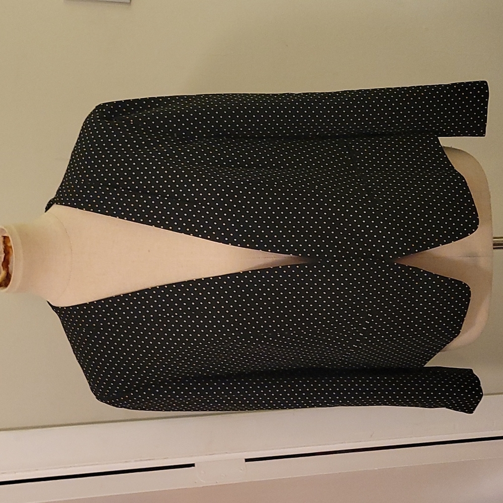 Ann Taylor Loft Black & Tan Polka Dots Jacket
